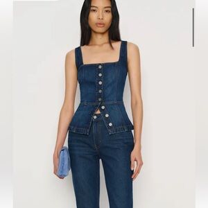 NWT Reformation Tilly stretch denim top